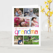 We Love You Grandma Photo Collage Card (Yellow Flower)
