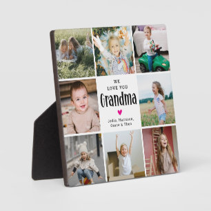 We Love You Grandma Photo Collage Gift Plaque