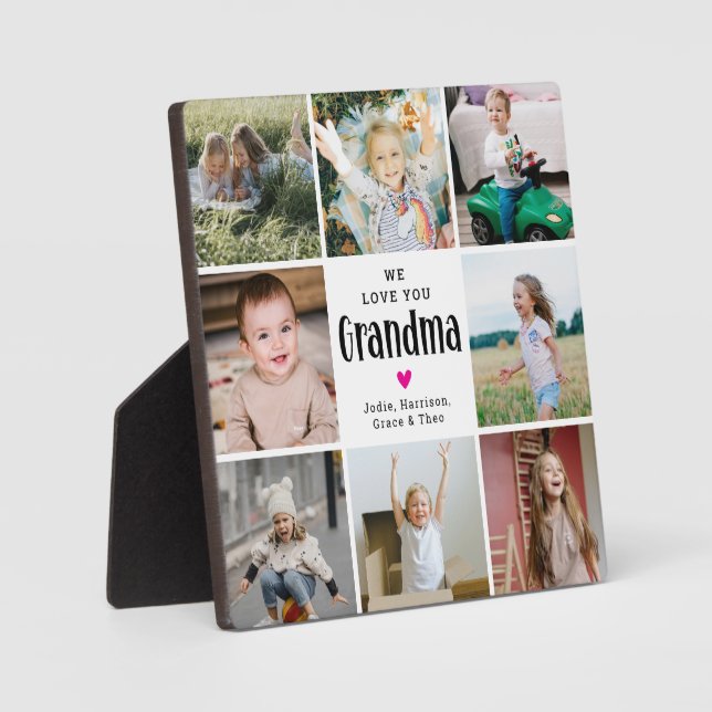 We Love You Grandma Photo Collage Gift Plaque (Front)