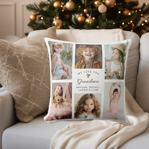 We Love You Grandma Photo Collage Keepsake Cushion