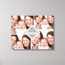 We Love You Grandma Photos Monogram Name Canvas