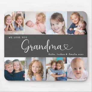 We Love you Grandma Script 8 Photo Modern Mouse Mat