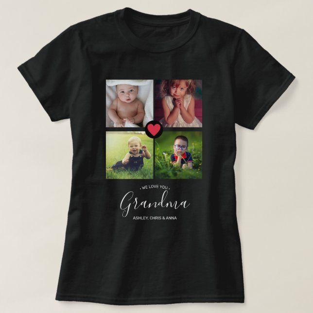 We Love you Grandma Unique Gift Nana Gigi Photo  T-Shirt (Design Front)
