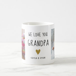 We Love You Grandpa 2 Photo Collage Father's Day  Coffee Mug
