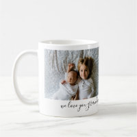 We Love You Grandpa 2 Photo Personalised Mugs