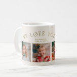 We Love You Grandpa 4-Photo Cream Coffee Mug<br><div class="desc">Perfect gift for a grandfather on mother's day or birthday featuring a text on a curved line that says "we love you grandpa" with 4 photos on the bottom half. The color is cream.</div>