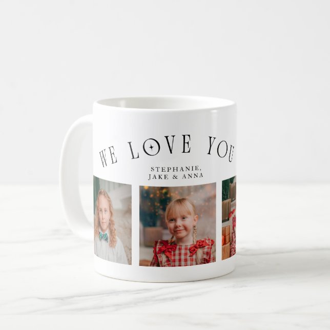We Love You Grandpa 4-Photo White  Coffee Mug (Front Left)