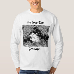 We Love You Grandpa Black and White Duck Lovers T-Shirt