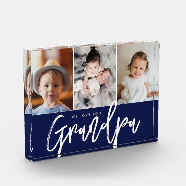 We love you Grandpa Blue Grandchildren photos (Left)