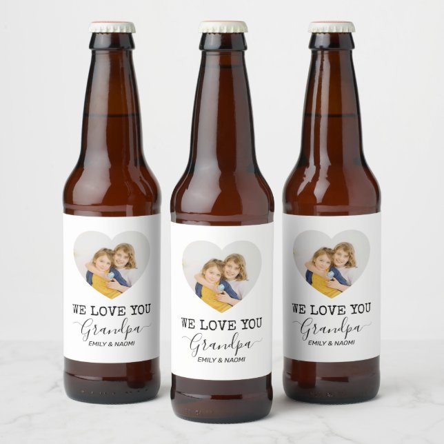 We Love You Grandpa | Custom Beer Bottle Label  (Bottles)