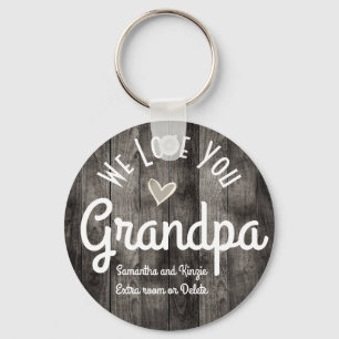 We Love you Grandpa Custom Names Key Ring