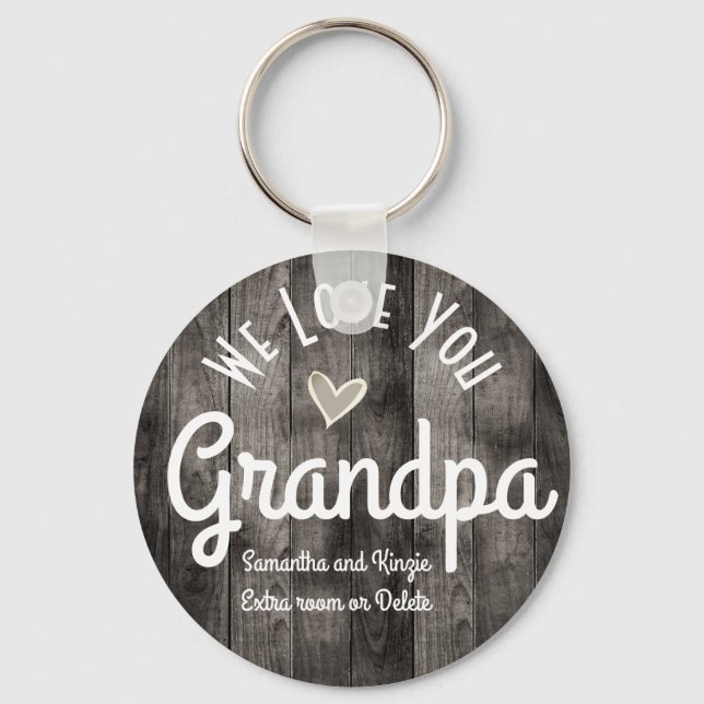 We Love you Grandpa Custom Names Key Ring (Front)