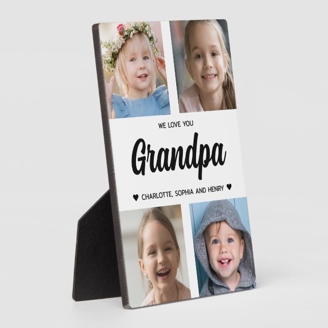 We Love You Grandpa Family Photo Collage  Plaque (Side)