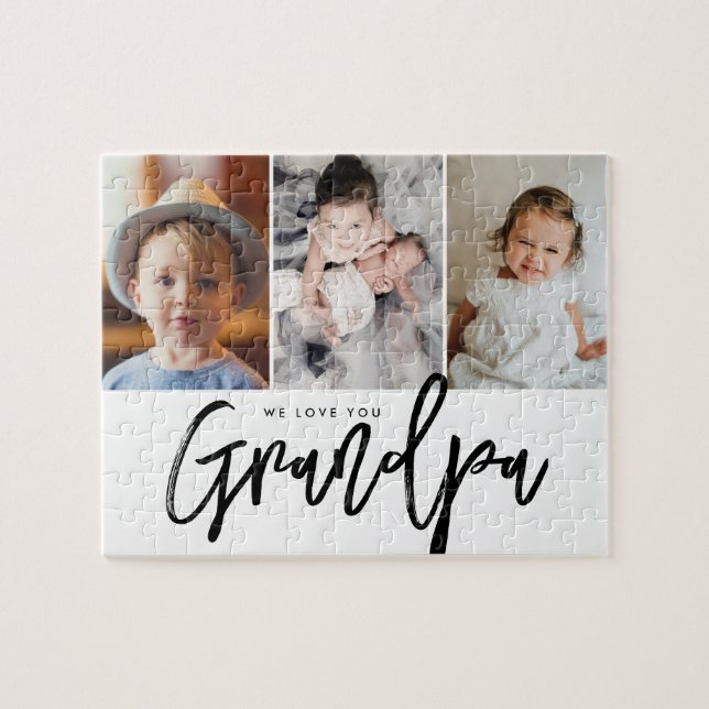 We love you Grandpa Grandchildren photos Jigsaw Puzzle (Horizontal)