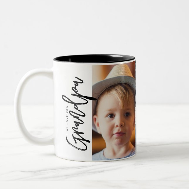 We love you Grandpa Grandchildren photos Two-Tone Coffee Mug (Left)
