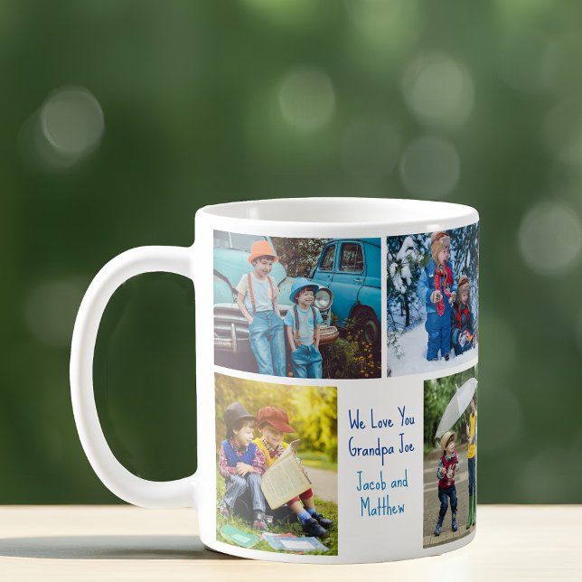 We Love You Grandpa Grandkids Photo Collage Coffee Mug (Creator Uploaded)
