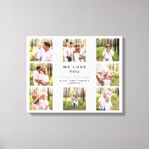 We love You Grandpa & Grandma Photo Collage Canvas Print