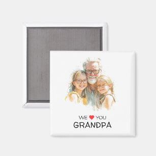 We Love You Grandpa Magnet   Personalised Photo