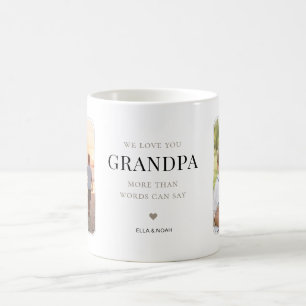 We Love You Grandpa Minimalist Multi Photo Coffee Mug