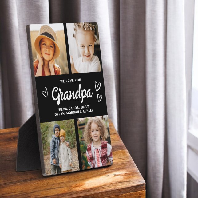 We Love You Grandpa Modern Photo Collage Plaque (Creator Uploaded)