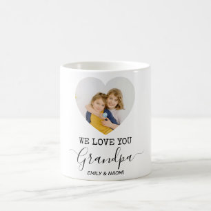 We Love You Grandpa   Personalised Mug Heart Photo