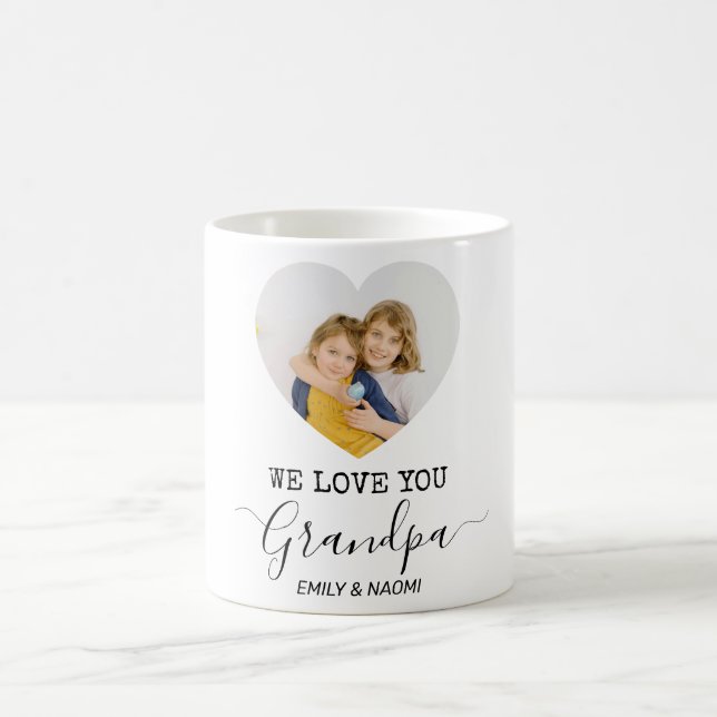 We Love You Grandpa | Personalised Mug Heart Photo (Center)