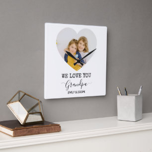 We Love You Grandpa Personalised Wall Clock