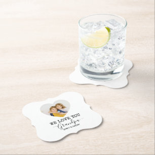 We Love You Grandpa    Personalized Paper Coaster