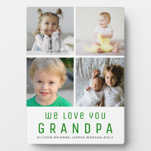 We Love You Grandpa Photo Collage Keepsake Plaque