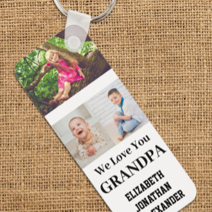 We Love You Grandpa Photo Collage Key Ring