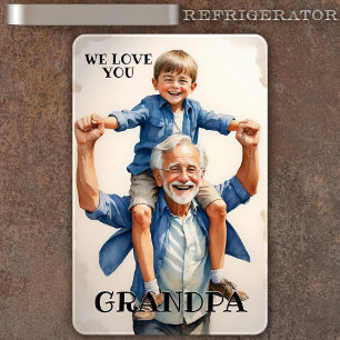 We Love You Grandpa Photo Flexi Magnet