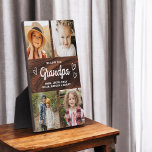 We Love You Grandpa Rustic Wood Photo Collage Plaque<br><div class="desc">The Grandpa We Love You Heart Modern Photo Collage Plaque is a touching and personalised gift that showcases your love for your grandfather. This beautifully designed plaque features a heart-shaped photo collage, allowing you to add your favourite family pictures in a modern and stylish layout. The heartfelt "We Love You,...</div>