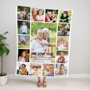 We Love You Grandparents Names Fleece Blanket