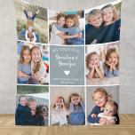 We Love You Grandparents Photo Collage Modern Fleece Blanket<br><div class="desc">This blue personalised "We love you Grandma & Grandpa" 8-photo collage blanket features a simple heart, accompanied by elegant handwritten script typography and the name of beloved grandchildren. An ideal and heartwarming gift for your grandparents on special occasions like Grandparents day, Anniversary, Christmas, or birthdays. Customise it with photos of...</div>