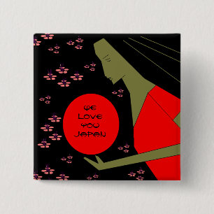 WE LOVE YOU JAPAN 15 CM SQUARE BADGE