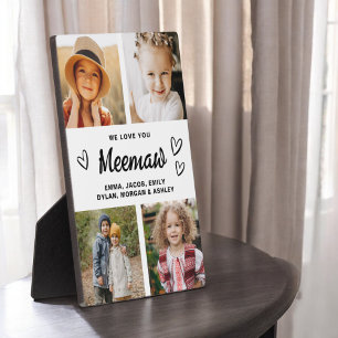 We Love You Meemaw Family Modern Photo Collage Plaque