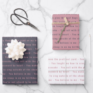 We Love You Messages 40th Birthday Wrapping Paper Sheet