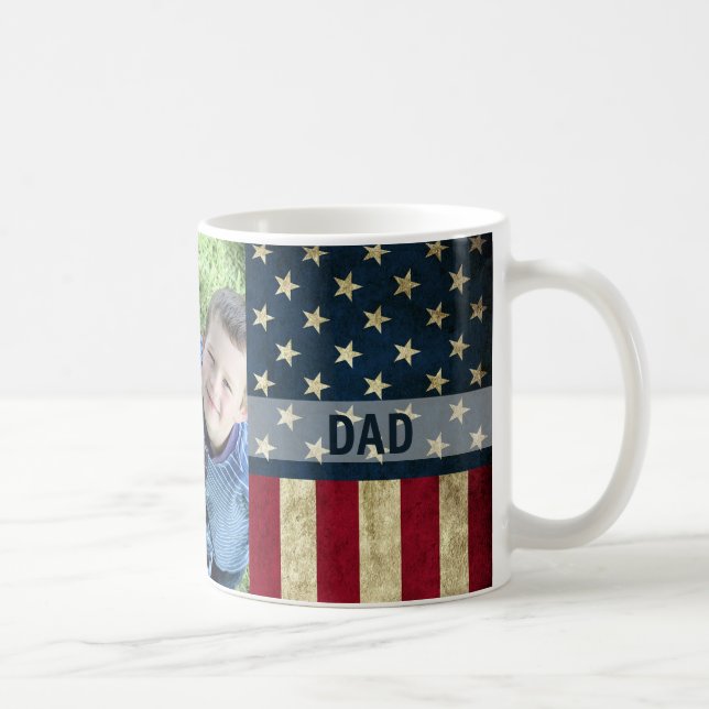 We Love You Military  Dad American Flag Photo    Coffee Mug (Right)