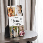 We Love You Mimi Family Modern Photo Collage Plaque<br><div class="desc">The Mimi We Love You Heart Modern Photo Collage Plaque is a touching and personalised gift that showcases your love for your grandmother. This beautifully designed plaque features a heart-shaped photo collage, allowing you to add your favourite family pictures in a modern and stylish layout. The heartfelt "We Love You,...</div>