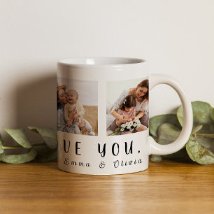 We Love You Mom   4 Square Photos + Names Coffee M Mug