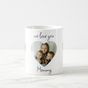 We Love You Mom – Custom Photos Heart Mug