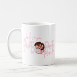 We Love You Mom Forever Pink Buffalo Check Photo Coffee Mug