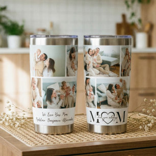 We Love You Mom Personalized Mother Photo Collage Insulated Tumbler