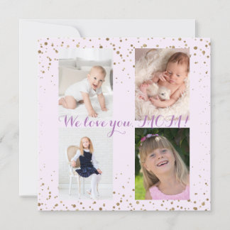 We Love You MOM Photo Collage Mother's Day Invitation