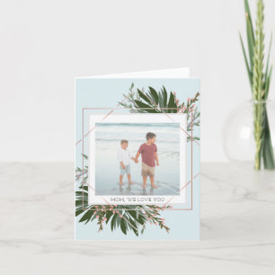 We Love You Mother's Day Floral Personalised Photo Holiday Card