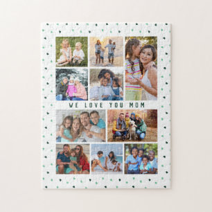 We Love You Mum 10 Photo Collage Modern Love Heats Jigsaw Puzzle