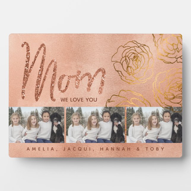 We Love You Mum 3 Photo Plaque (Front)