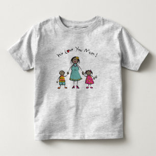 We Love You Mum Cartoon Family Happy Mother's Day Toddler T-Shirt