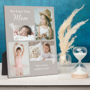 We Love You Mum Children's Photo Collage Plaque