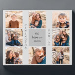 We love You Mum Family Name Photo Collage Plaque<br><div class="desc">Mum Gift.  Eight Photo Family Pillow.  Customise with text and photos.  Grey background..  Gift.   We love you.  Family Name.</div>